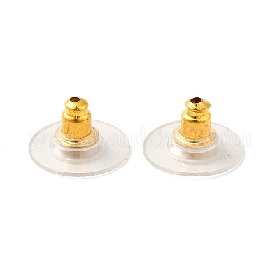 All in One 100pcs Safety Earring Backs Bullet Clutch Earring Backs with Pad Comfortable Ear Nut (Gold)