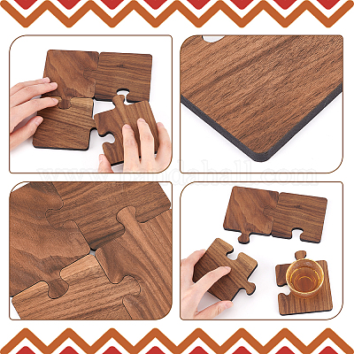 Jigsaw Black Walnut Wood Coaster 