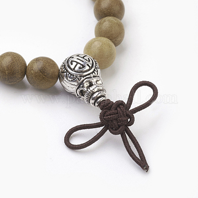 Bronze-10 Strands PandaHall Brins de perles rondes en bois de santal naturel teintes noires 8 mm pour la fabrication de bijoux 