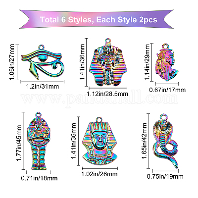 12 Pcs Alloy Rainbow Charms for Bracelet Metal Rainbow Charms for