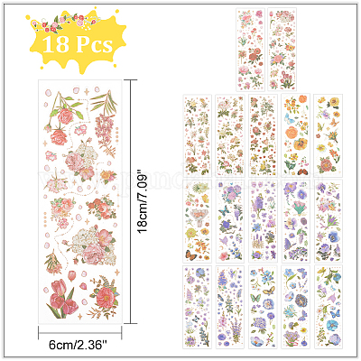 W1cwey 1000pcs Assorted Butterfly Flower Sticker Rolls(2 Rolls