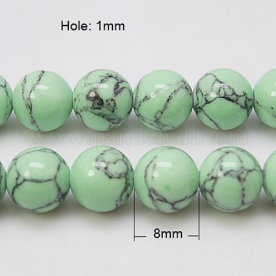 Chapelets de perles en turquoise synthétique&nbsp;X-TURQ-H038-8mm-XXS19-1