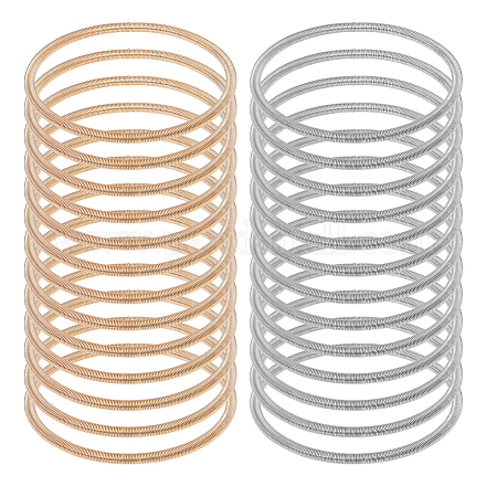 Benecreat Set di braccialetti elasticizzati con catene a molla in filo di acciaio da 24 pz BJEW-BC0001-32-1