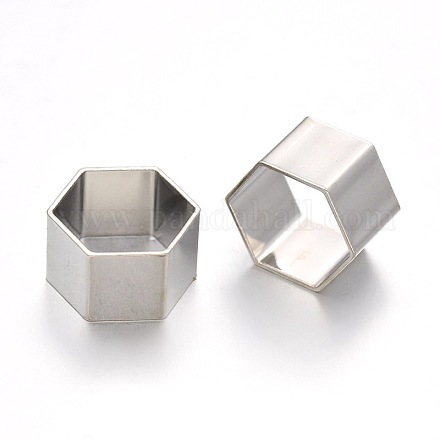 Brass Large Hole Hexagon Beads KK-N0085-01P-1
