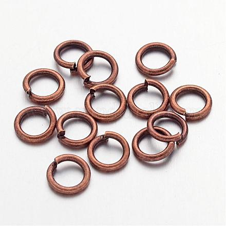 90PCS赤銅色の真鍮の丸カン  カドミウムフリー＆鉛フリー  オープン丸カン  18ゲージ  6x1mm  内径：4mm  約90個/10g X-JRC6MM-R-1