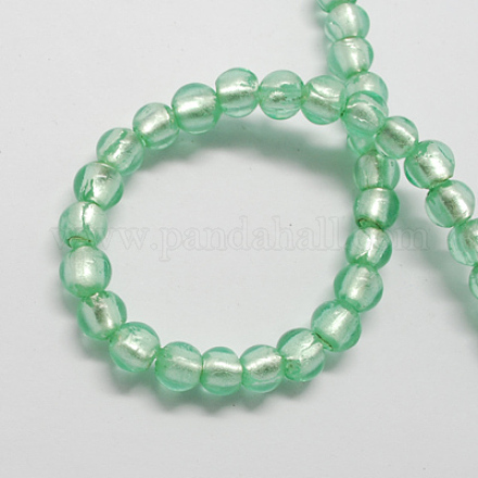 Perles en verre d'argent feuille manuelles FOIL-R054-13-1
