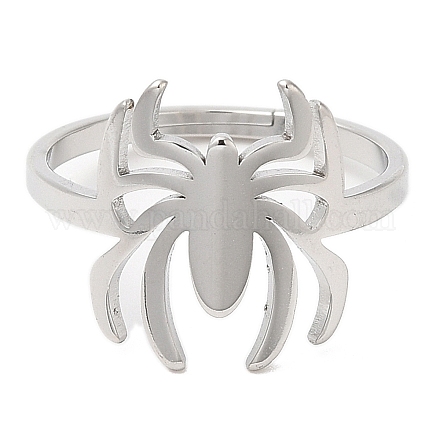 304 регулируемое кольцо-паук из нержавеющей стали для женщин RJEW-M149-06P-1