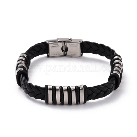 Bracelet cordon tressé en silicone pour homme BJEW-M206-01P-1