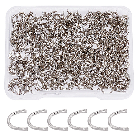 SUPERFINDINGS 300Pcs Fishing Spinner Clevis U Shaped Spinnerbait Clevis Platinum Brass Links Easy Spin Spinner Clevis Spinner Blade Clevis for Lure Making KK-FH0002-77P-1