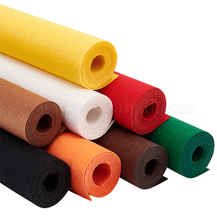Benecreat 8 rouleaux de tissu feutre polyester 8 couleurs DIY-BC0010-04B-1