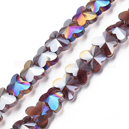 Electroplate Transparent Glass Beads Strands EGLA-N002-20A-C02-1