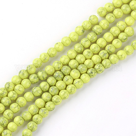 Spray Painted Glass Bead Strands GLAD-S075-4mm-67-1