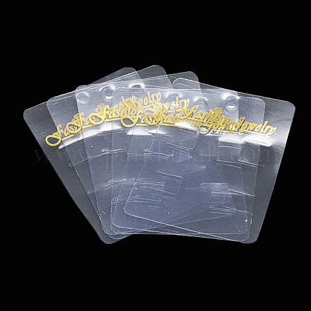 プラスチック製のヘアクリップディスプレイカード  長方形  透明  8.3x5.7cm CDIS-R034-54-1