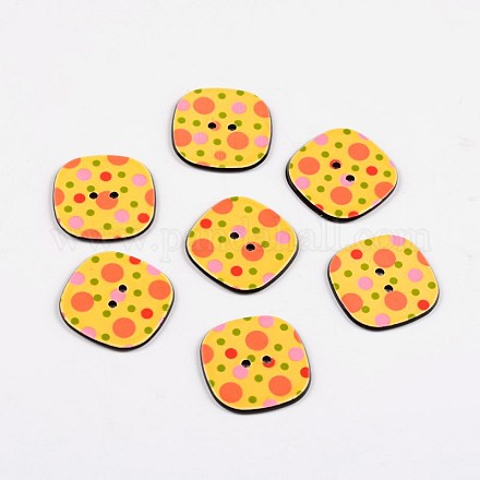 2-Hole Square with Dots Pattern Acrylic Buttons BUTT-F055-04D-1
