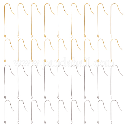 UNICRAFTALE About 160Pcs 2 Size 316 Surgical Stainless Steel Earring Hooks Golden Earring Hooks with Vertical Loops Pin 0.7mm French Fish Wire Earrings for Jewelry Making Hole 1.5mm STAS-UN0039-38-1