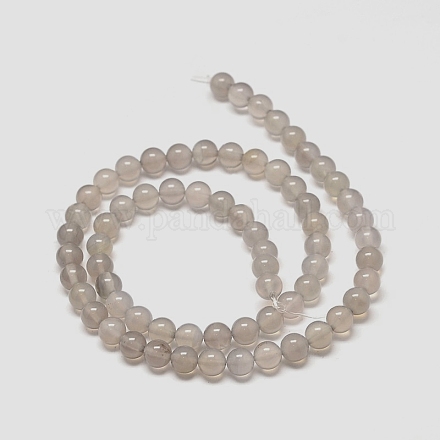 Chapelets de perles d'agate naturelle G-G583-6mm-08-1