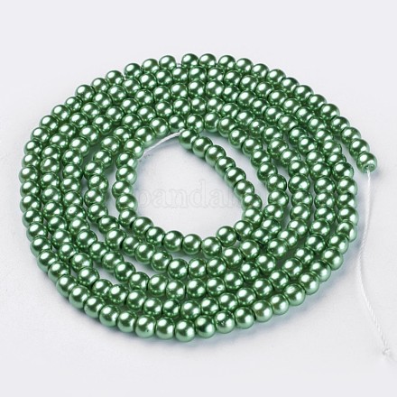 Chapelets de perles en verre nacré HY-4D-B64-1
