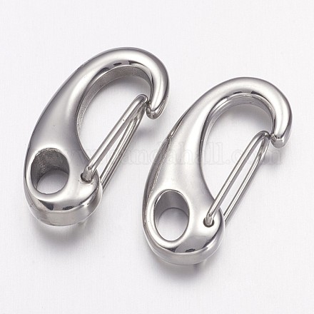 Stainless Steel Keychain Clasp Findings X-STAS-E055-08-1