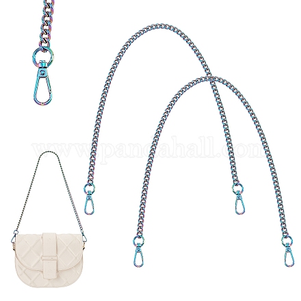 PandaHall Elite 2Pcs Zinc Alloy Curb Chain Bag Handles FIND-PH0009-82B-1