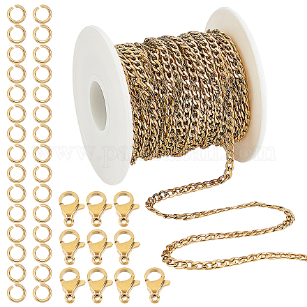 Sunnyclue diy kit de fabrication de collier de chaîne à maillons cubains DIY-SC0018-30-1