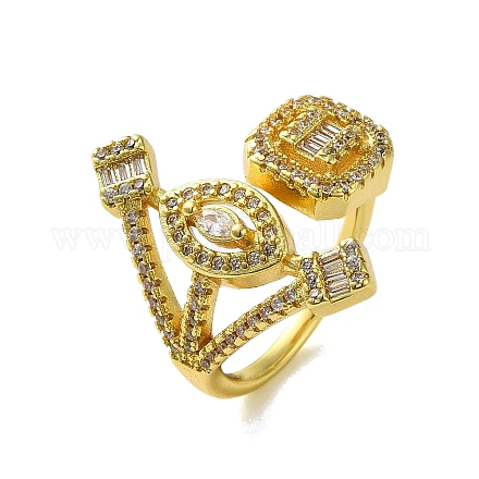 Латунь с кольцами из кубического циркония RJEW-B057-04G-01-1