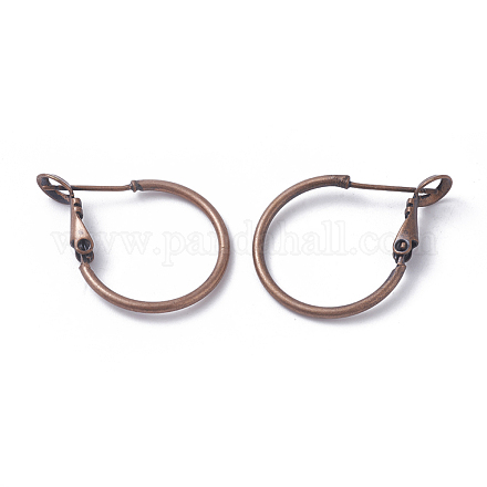 Brass Hoop Earrings KK-I665-26A-R-1