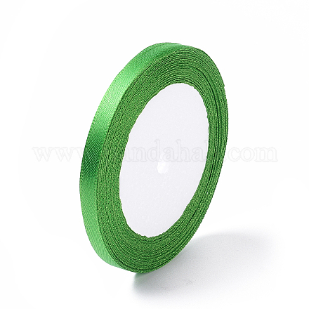 Ruban de satin vert de 1/4 pouce (6 mm) pour la décoration de fête de bricolage X-RC6mmY019-1