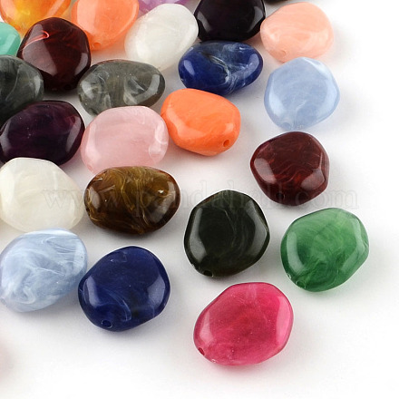 Perlas de acrílico de piedras preciosas de imitación X-OACR-R027-M-1