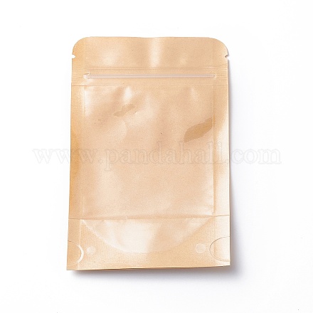 Emballage en papier kraft biodégradable écologique sac en papier à fermeture éclair X-CARB-P002-04-1