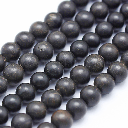 Natürliche Perlen aus Ebenholz WOOD-P011-03-4mm-1