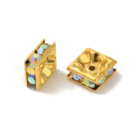 Messing Strass Zwischen perlen RSB074NF-02G-1