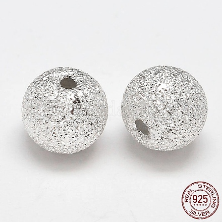 Perles rondes en argent sterling texturées STER-F012-23F-1