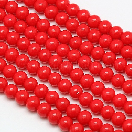 Eco-Friendly Round Baking Paint Glass Beads Strands HY-A003-4mm-RV06-1