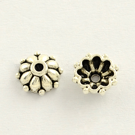 Tibetan Style Zinc Alloy Flower Bead Caps TIBEB-R062-029-1