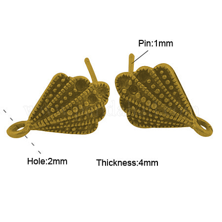 Tibetan Style Stud Earring Findings TIBE-A21349-AG-FF-1
