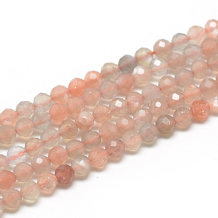 Chapelets de perles de sunstone naturelle naturelles G-S264-18-2mm-1