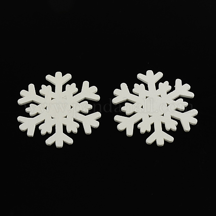Dyed Snowflake Wood Cabochons WOOD-R240-17-1