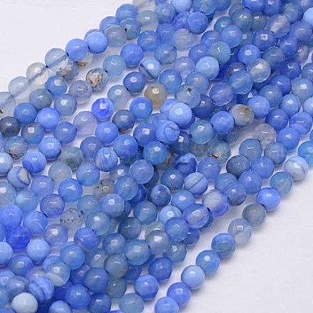 Natural Agate Beads Strands G-G580-6mm-12-1