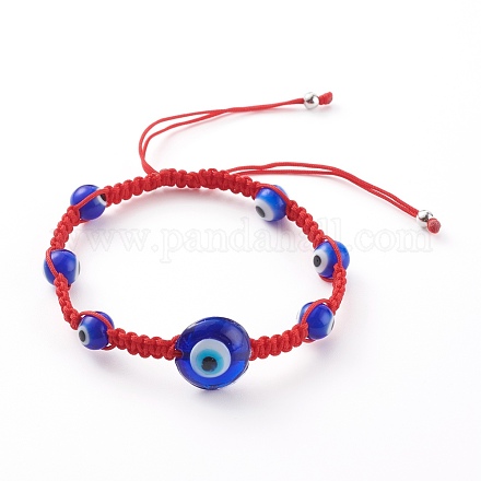 Bracelets de perles de nylon tressés réglables BJEW-JB06067-02-1