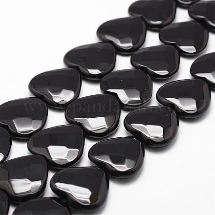 Brins de perles d'onyx noir naturel G-P161-37-30x30mm-1