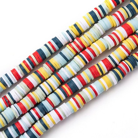 Handmade Polymer Clay Beads Strands CLAY-R089-6mm-T02B-07-1