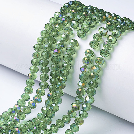 Electroplate Transparent Glass Beads Strands EGLA-A034-T2mm-F04-1