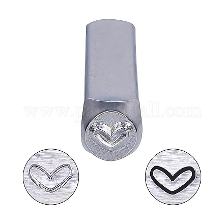 UNICRAFTALE 1Pc Iron Stamps Cuboid Heart Pattern Metal Punch Stamp Stamping Press Tool Metal Steel Tag Stamping for Imprinting on Metal Jewelry Leather Wood 64.5x10x10mm AJEW-BC0005-19G-1