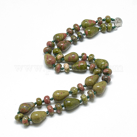 Colliers de perles en unakite naturelle NJEW-S389-01-1