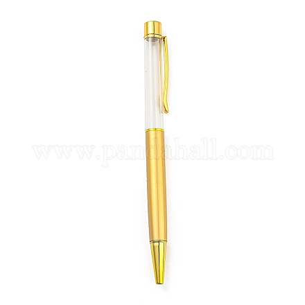 創造的な空のチューブボールペン  内側に黒のインクペンを詰め替えます  DIYキラキラエポキシ樹脂クリスタルボールペンハーバリウムペン作り用  ゴールドカラー  ダークカーキ  140x10mm AJEW-L076-A15-1