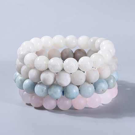 Bracelets extensibles avec perles de pierre précieuse naturelle BJEW-JB04170-1