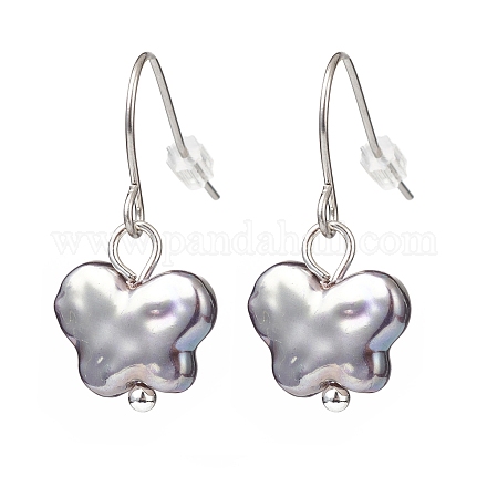Boucles d'oreilles pendantes papillon en perles de plastique EJEW-JE05028-01-1