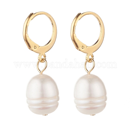 Naturperlen-Ohrringe mit Brisuren für Damen EJEW-JE04748-1