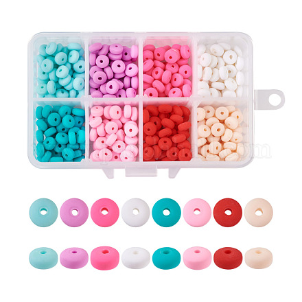 400Pcs 8 Colors Handmade Polymer Clay Beads CLAY-PJ0001-01-1