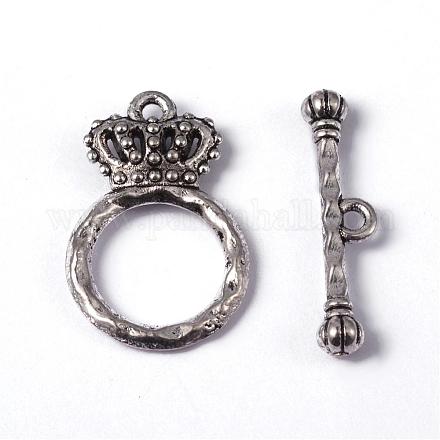 Fermagli a levetta in argento antico con corona reale X-PALLOY-A19996-AS-FF-1